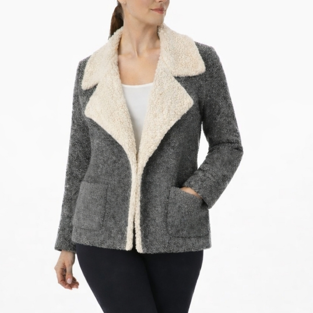 NWT Zara Size S Teddy Lapel Jacket